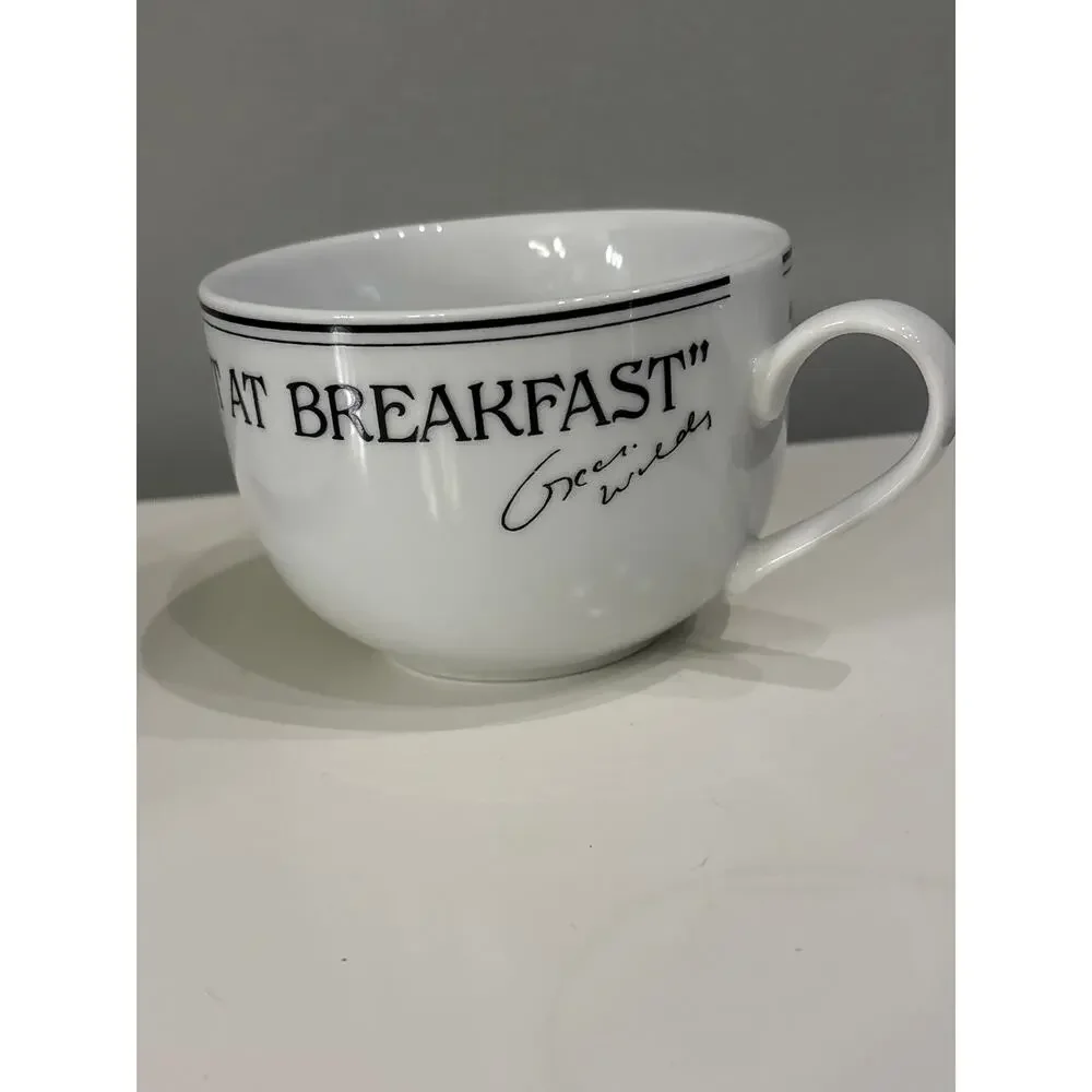 Past Times Oscar Wilde Quote Only Dull People Jumbo Breakfast Cup And Saucer